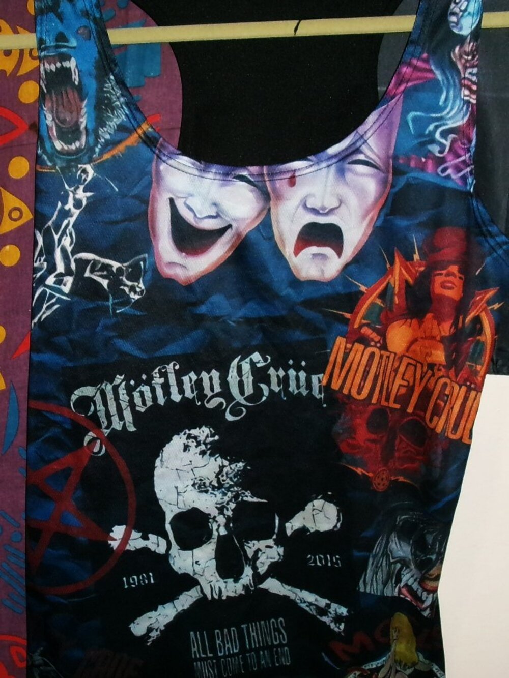 motley crue art collage woman 2xl tank top unisex - l.a. hard rock mick mars